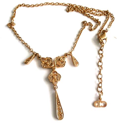 gold dior pendant|genuine christian dior necklace.